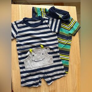 Simple Joys Navy and Gray Striped Outfit